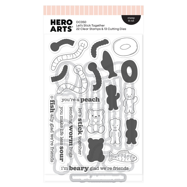 Hero Arts Let's Stick Together Stamp & Cut by Carly Tee