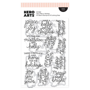 Hero Arts Very Merry Wishes Stamp & Cut