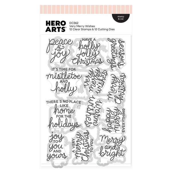 Hero Arts Very Merry Wishes Stamp & Cut