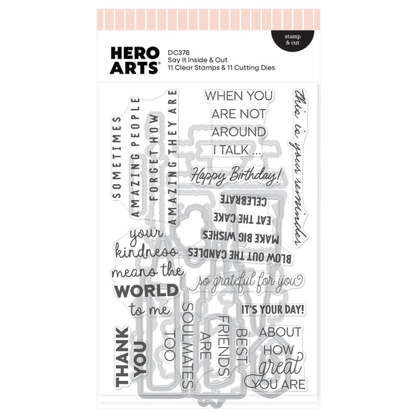 Hero Arts Say It With Style Stamp & Cut Bundle
