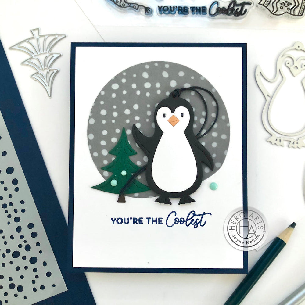 Hero Arts Small Penguin Tag Fancy Dies