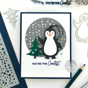Hero Arts Small Penguin Tag Fancy Dies