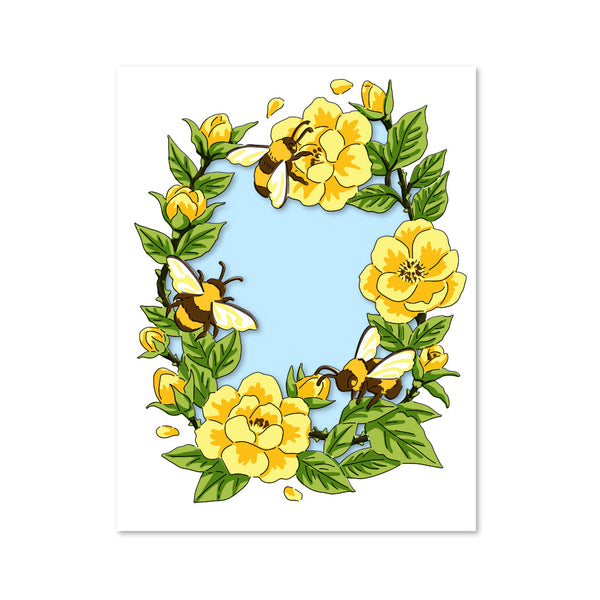 Hero Arts Color Layering Bee Florals Stencils