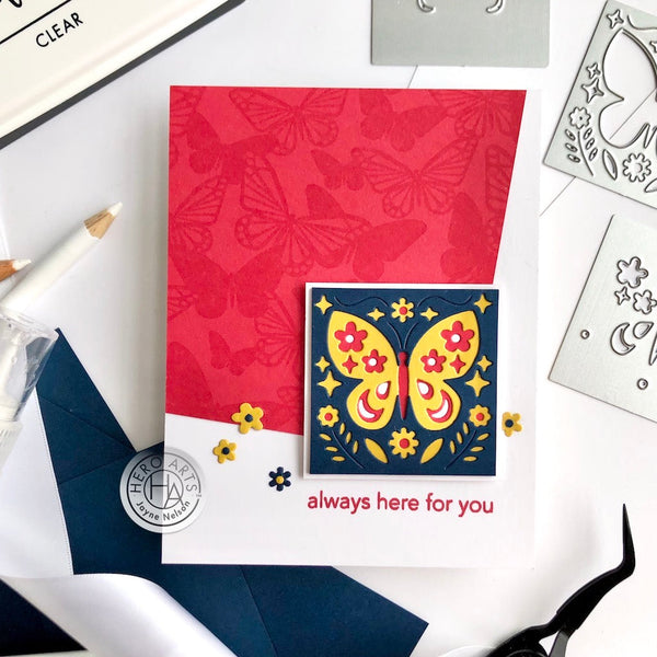 Hero Arts Fluttering Butterflies Bold Prints Cling Rubber Stamp
