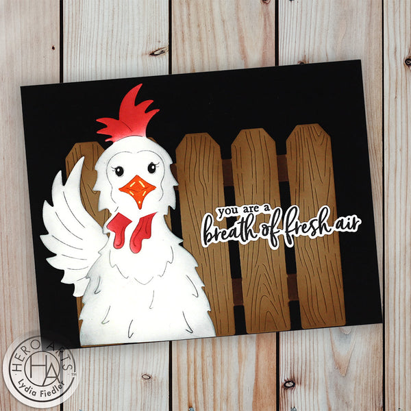 Hero Arts Peeking Chicken Fancy Dies