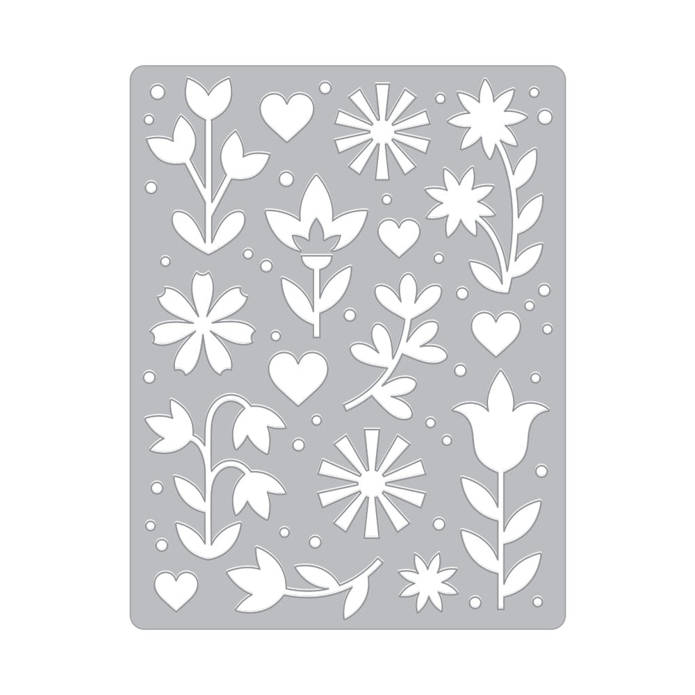 Hero Arts Flower and Hearts Cover Plate Dies