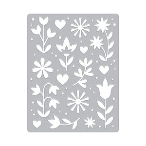 Hero Arts Flower and Hearts Cover Plate Dies