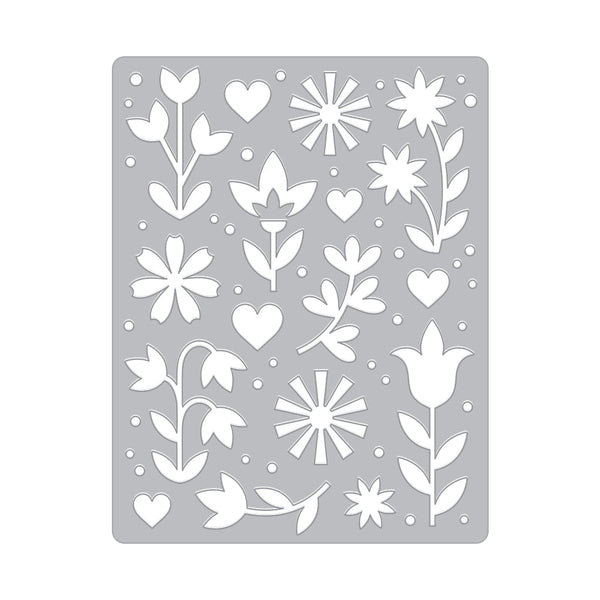 Hero Arts Flower and Hearts Cover Plate Dies
