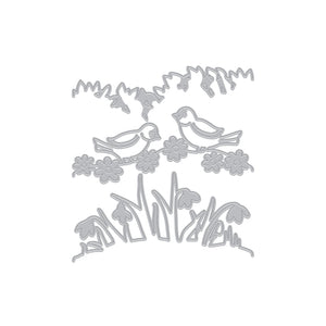 Hero Arts Tri-Fold Garden Birds Fancy Dies