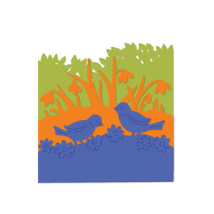 Hero Arts Tri-Fold Garden Birds Fancy Dies