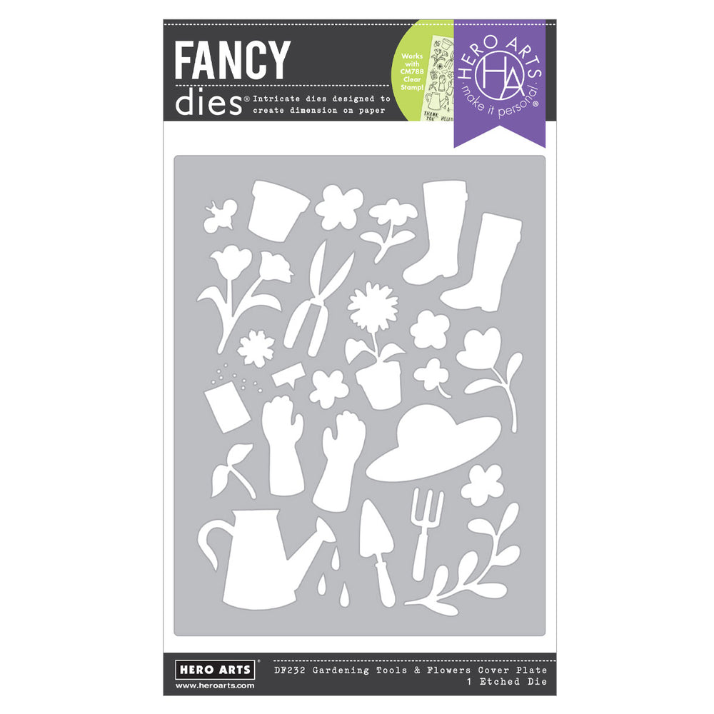 Hero Arts Gardening Tools & Flowers Cover Plate Die