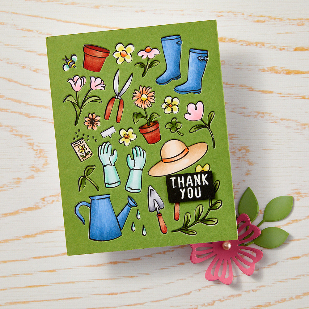 Hero Arts Gardening Tools & Flowers Cover Plate Die
