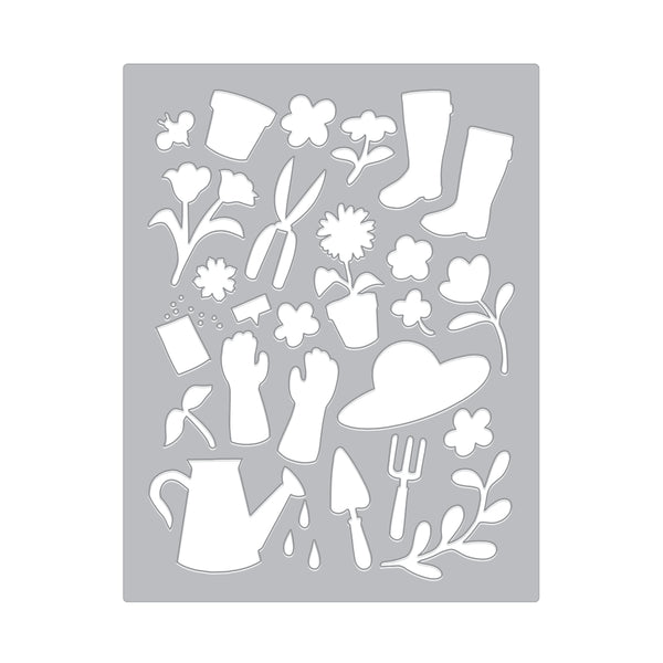 Hero Arts Gardening Tools & Flowers Cover Plate Die