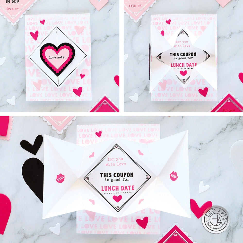 Hero Arts Folded Love Note Fancy Dies from the Love Notes Collection