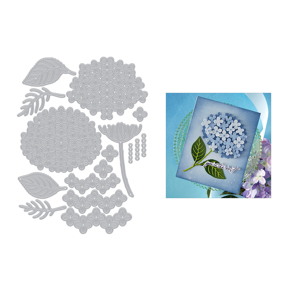 Hero Arts Layered Hydrangea Etched Die