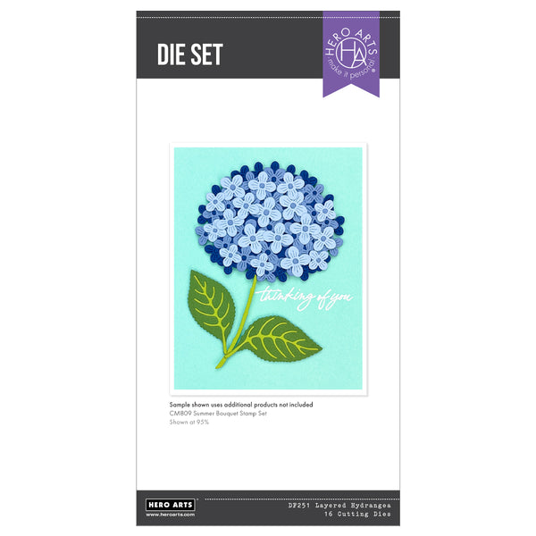 Hero Arts Layered Hydrangea Etched Die