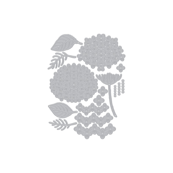 Hero Arts Layered Hydrangea Etched Die