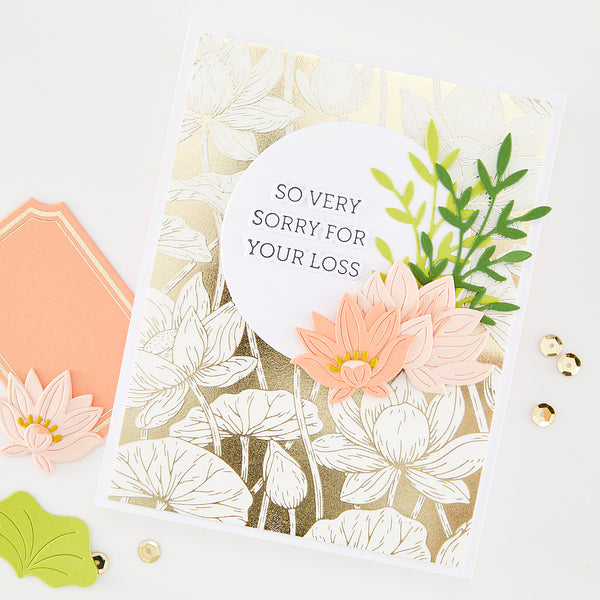Hero Arts Lotus Field LetterPress + Foil Plate & Stencil Bundle