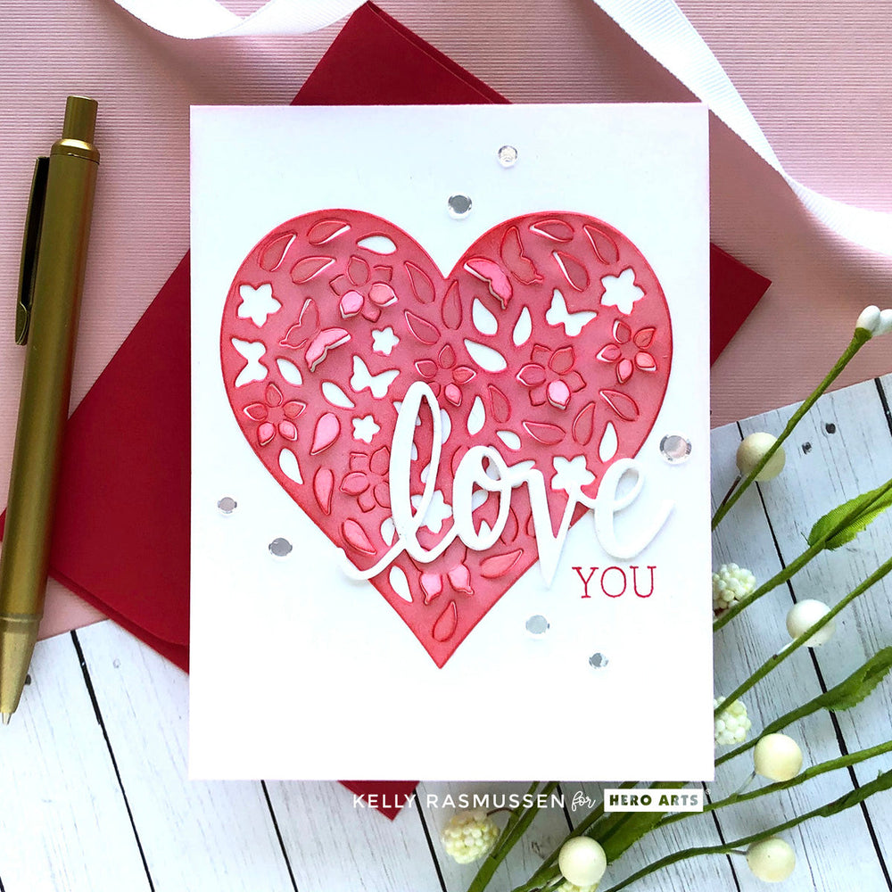 Hero Arts Paper Layering Floral Heart with Frame Dies