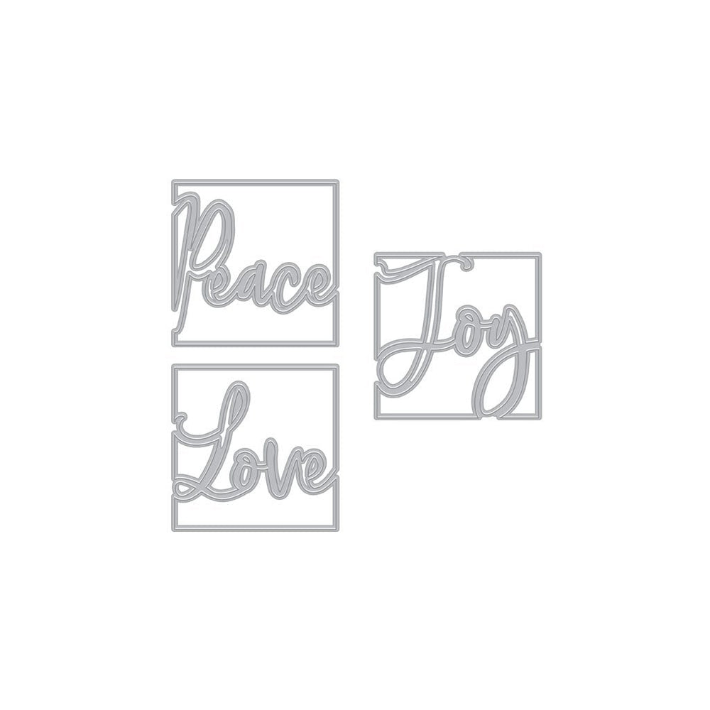 Hero Arts Looking Glass Peace Love Joy Dies