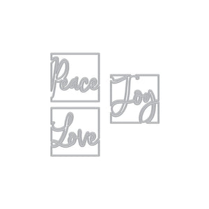 Hero Arts Looking Glass Peace Love Joy Dies