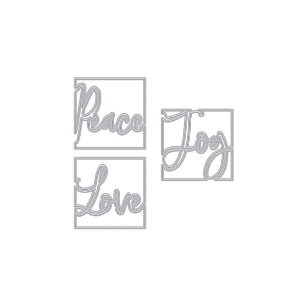 Hero Arts Looking Glass Peace Love Joy Dies