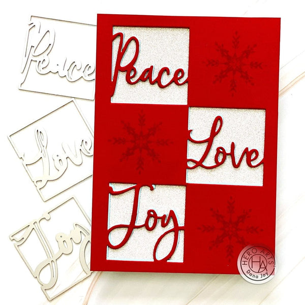 Hero Arts Looking Glass Peace Love Joy Dies