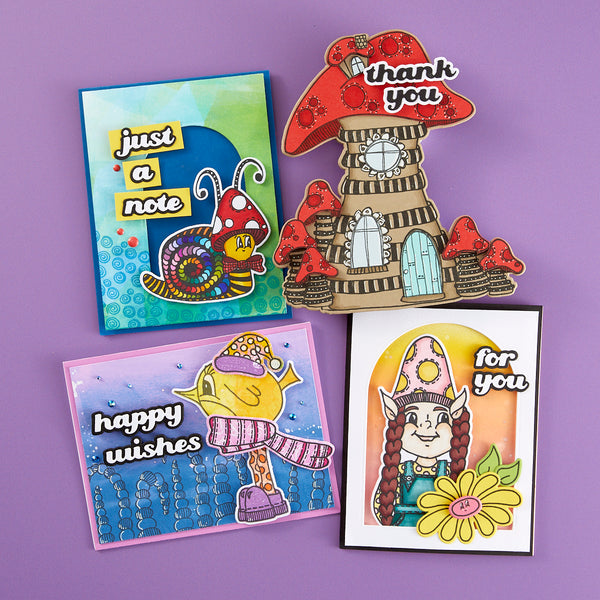 Toadstool Tales Etched Dies for Coordinating Stamp Set by Dyan Reaveley