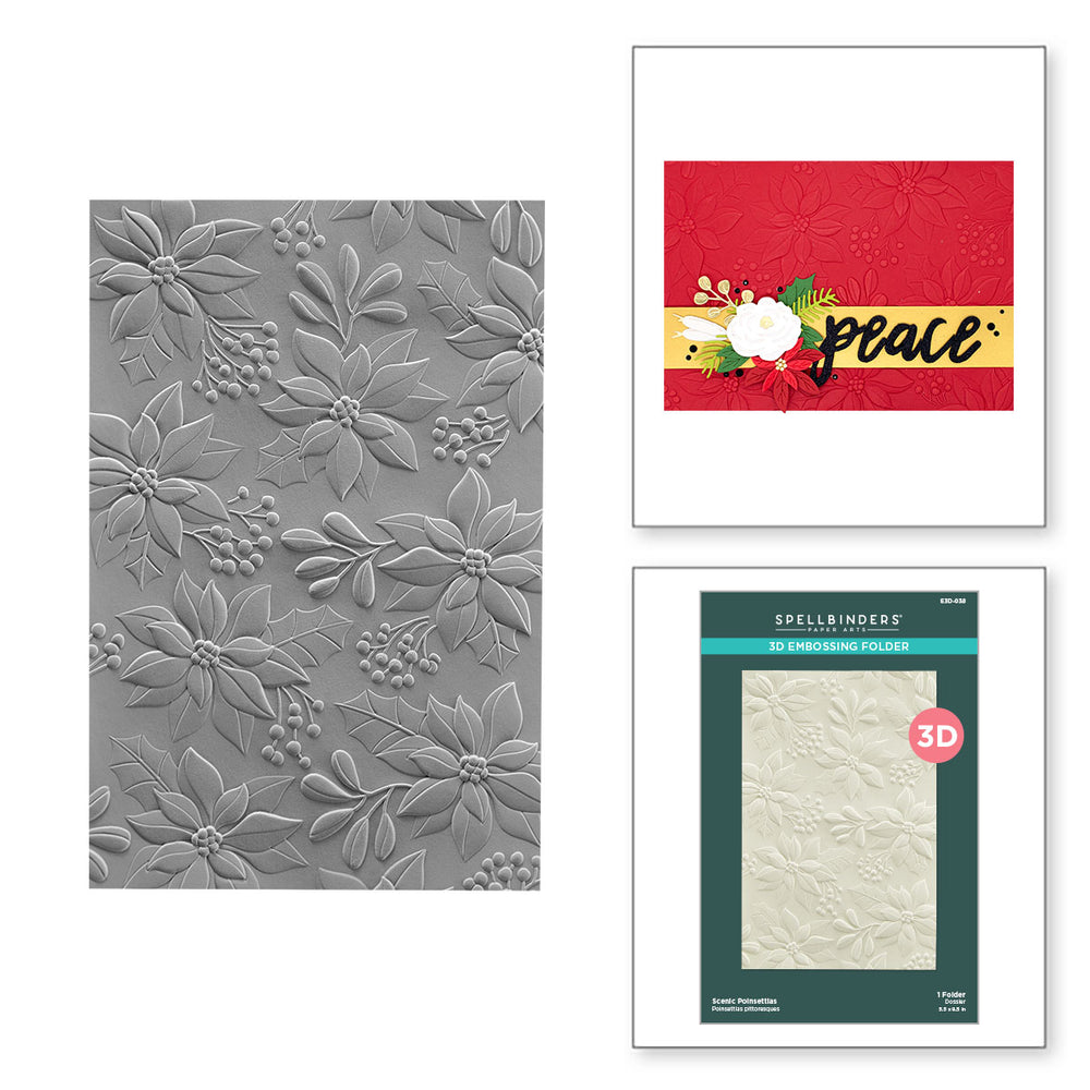 Scenic Poinsettias 3D Embossing Folder