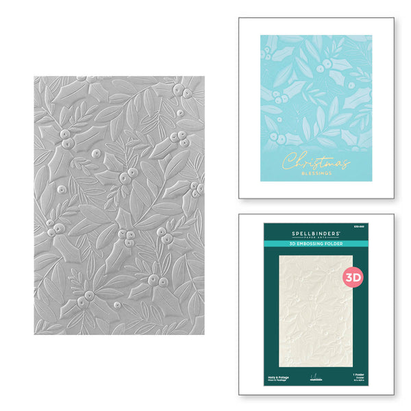 Holly & Foliage 3D Embossing Folder by Yana Smakula