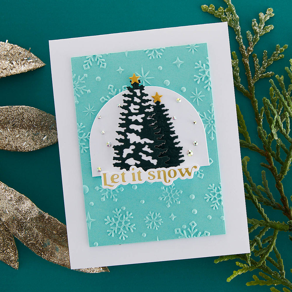 Sparkling Snow 3D Embossing Folder from the Simon's Snow Globes Collection by Simon Hurley