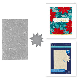 Playful Poinsettia 3D Embossing Folder & Die Set from the Simon's Snow Globes Collection by Simon Hurley