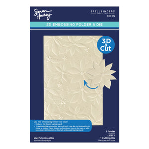 Playful Poinsettia 3D Embossing Folder & Die Set from the Simon's Snow Globes Collection by Simon Hurley