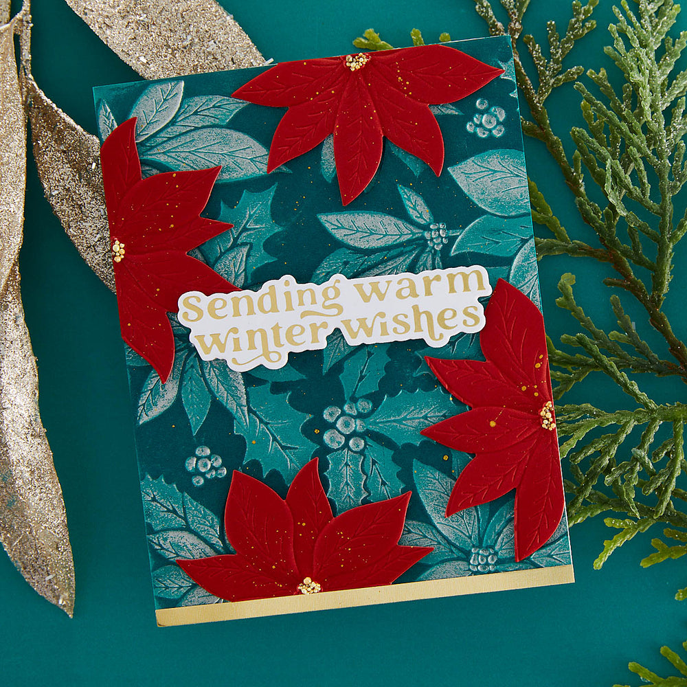 Playful Poinsettia 3D Embossing Folder & Die Set from the Simon's Snow Globes Collection by Simon Hurley