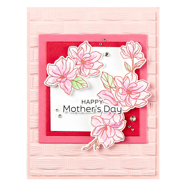 Woven 3D Embossing Folder from the Spring Sampler Collection by Simon Hurley