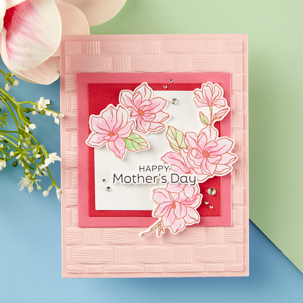 Woven 3D Embossing Folder from the Spring Sampler Collection by Simon Hurley