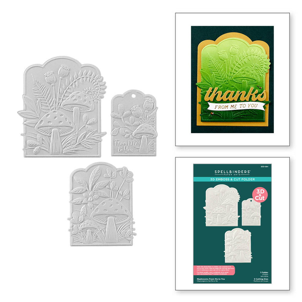 Mushrooms From Me to You 3D Emboss & Cut Folder from the Sealed 3D Botanical Collection