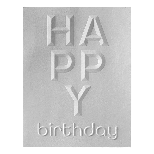 Beveled Happy Birthday A2 Cardfront 3D Embossing Folder from the Beveled Sentiment A2 Cardfront Collection