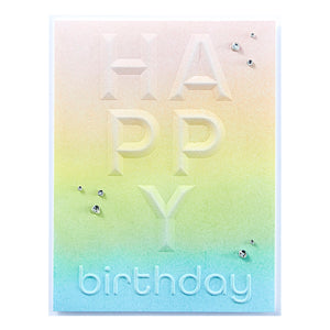 Beveled Happy Birthday A2 Cardfront 3D Embossing Folder from the Beveled Sentiment A2 Cardfront Collection