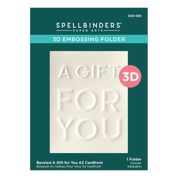 Beveled A Gift For You A2 Cardfront 3D Embossing Folder from the Beveled Sentiment A2 Cardfront Collection