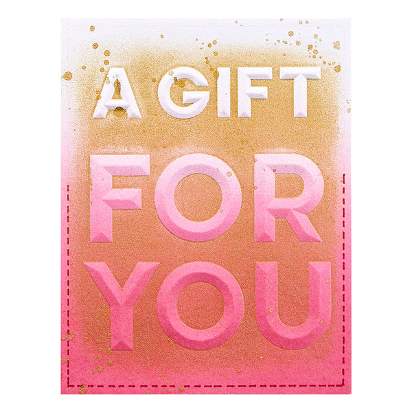 Beveled A Gift For You A2 Cardfront 3D Embossing Folder from the Beveled Sentiment A2 Cardfront Collection