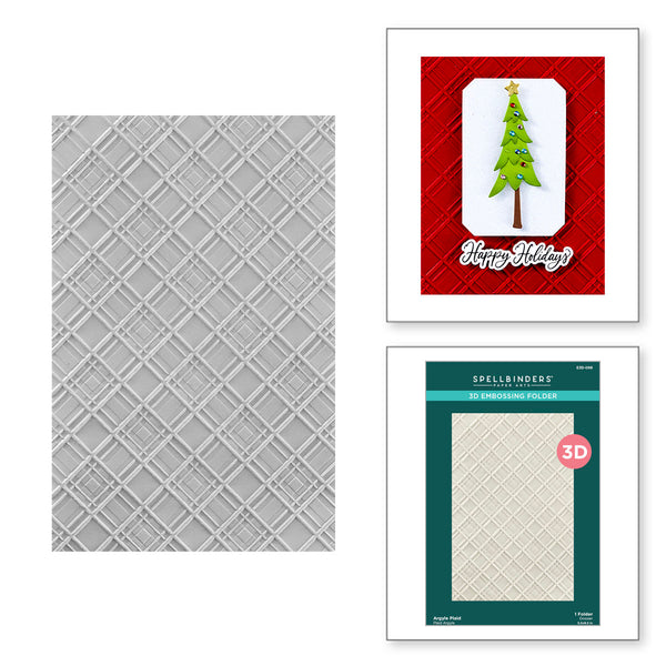 Argyle Plaid 3D Embossing Folder from the Home for the Holidays Collection