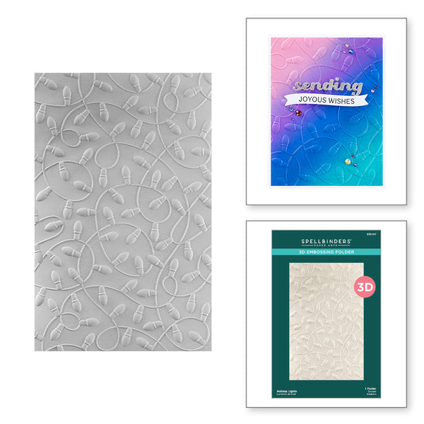 Holiday Lights 3D Embossing Folder from the Dancin Christmas Friends Collection