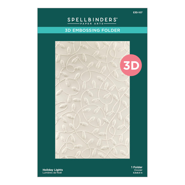 Holiday Lights 3D Embossing Folder from the Dancin Christmas Friends Collection
