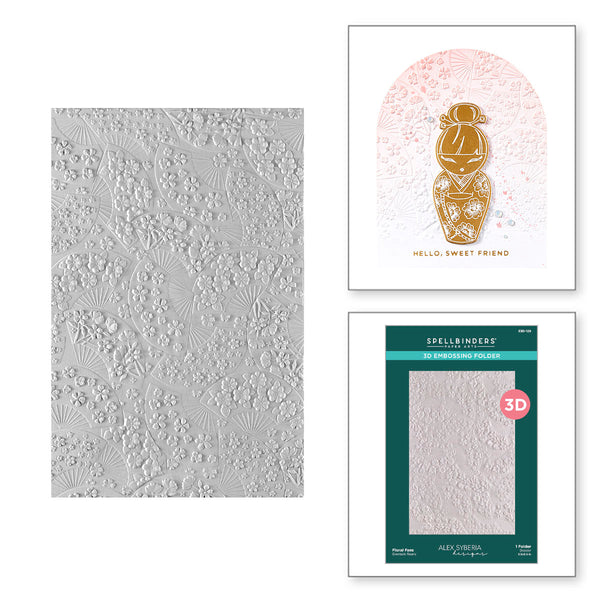 Floral Fans 3D Embossing Folder by Alex Syberia Designs