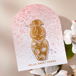 Kokeshi Dolls Press + Foil Plate & Die Set by Alex Syberia Designs