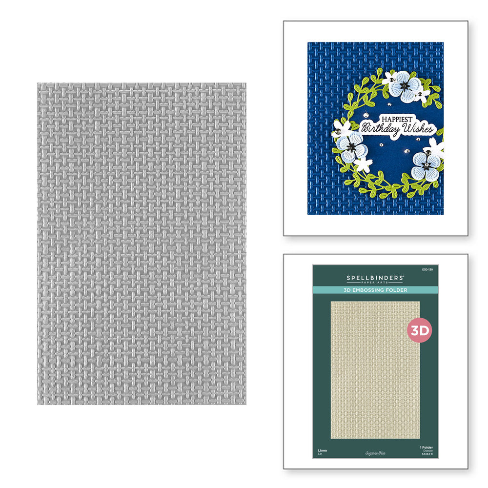 Linen 3D Embossing Folder by Suzanne Hue