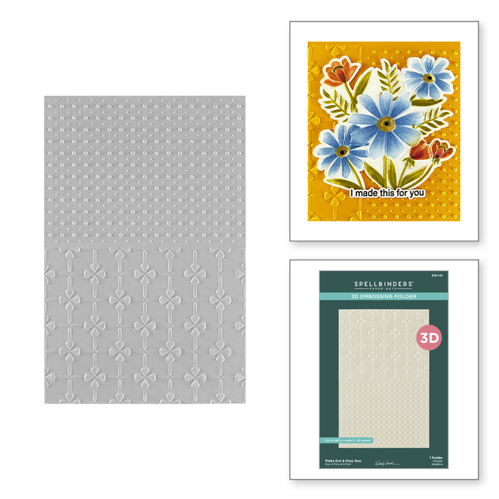 Polka Dot & Posy Duo 3D Embossing Folder by Wendy Vecchi