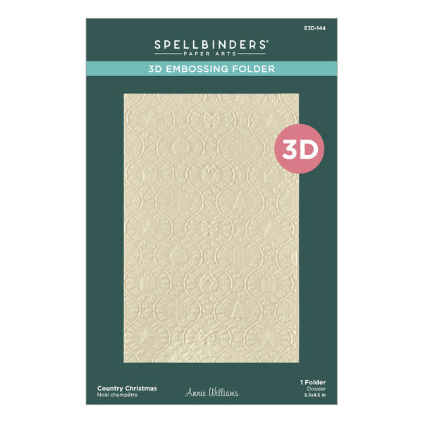 Country Christmas 3D Embossing Folder from the Country Christmas Collection by Annie Williams