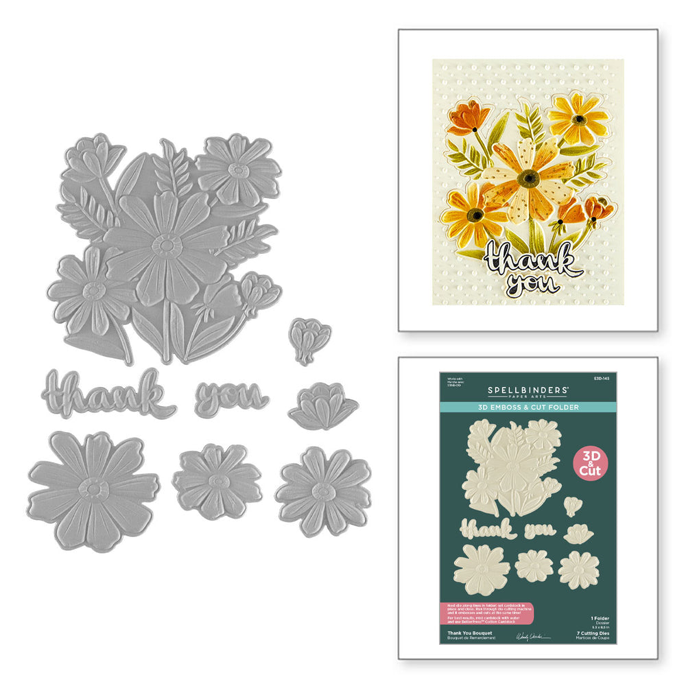 Thank You Bouquet 3D Emboss & Cut Folder by Wendy Vecchi